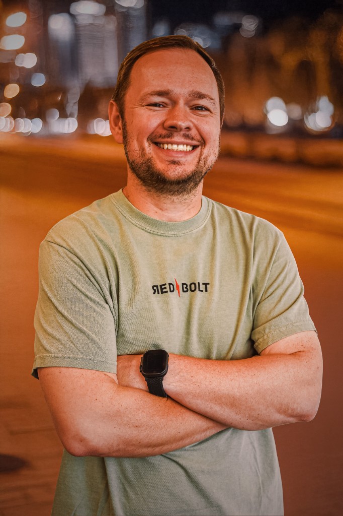 Adam Lucas, owner of Red Bolt Sports Design and Media