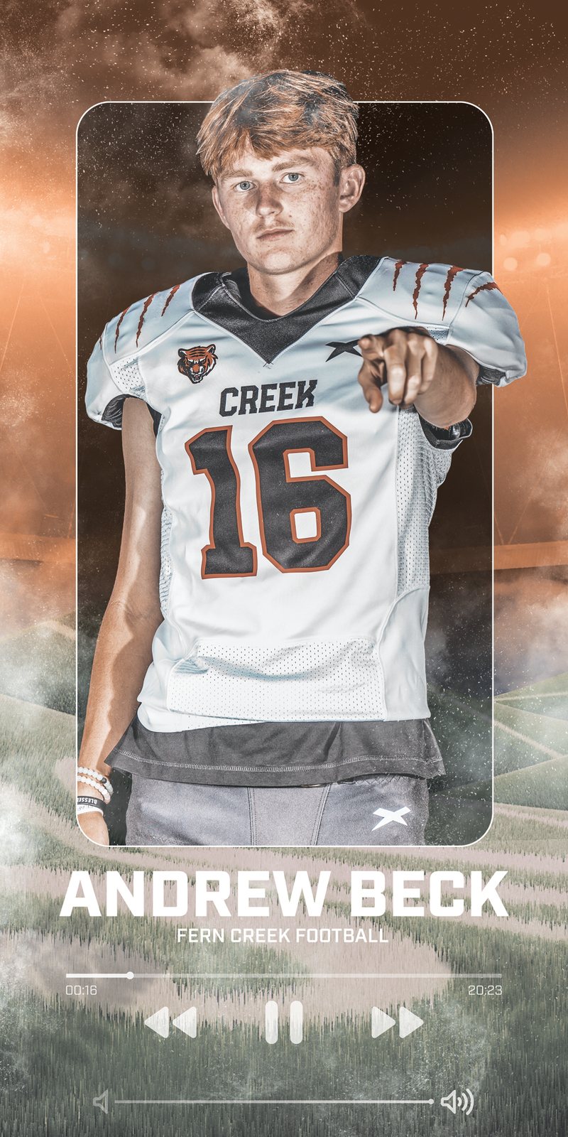 Andrew Beck, Fern Creek football senior banner