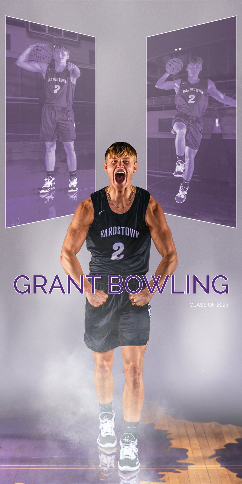 Grant Bowling, Bardstown basketball senior banner