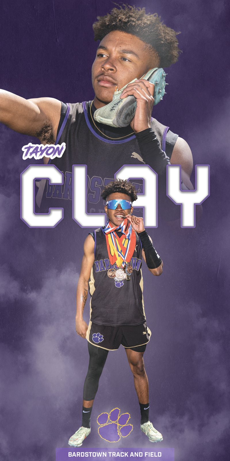 Tayon Clay, Bardstown track and field senior banner
