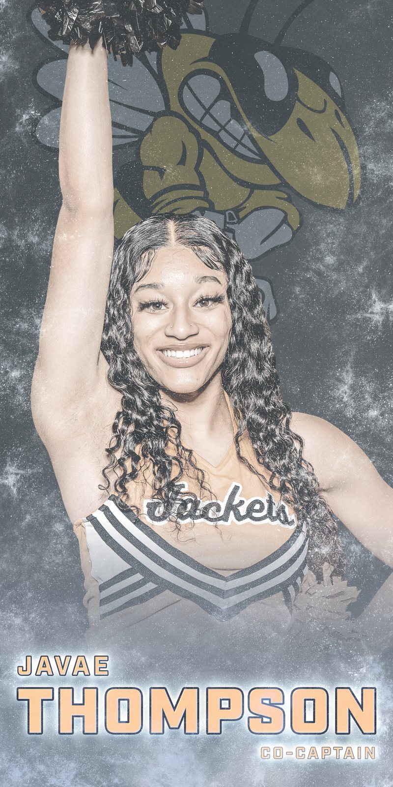 Javae Thompson cheer senior banner