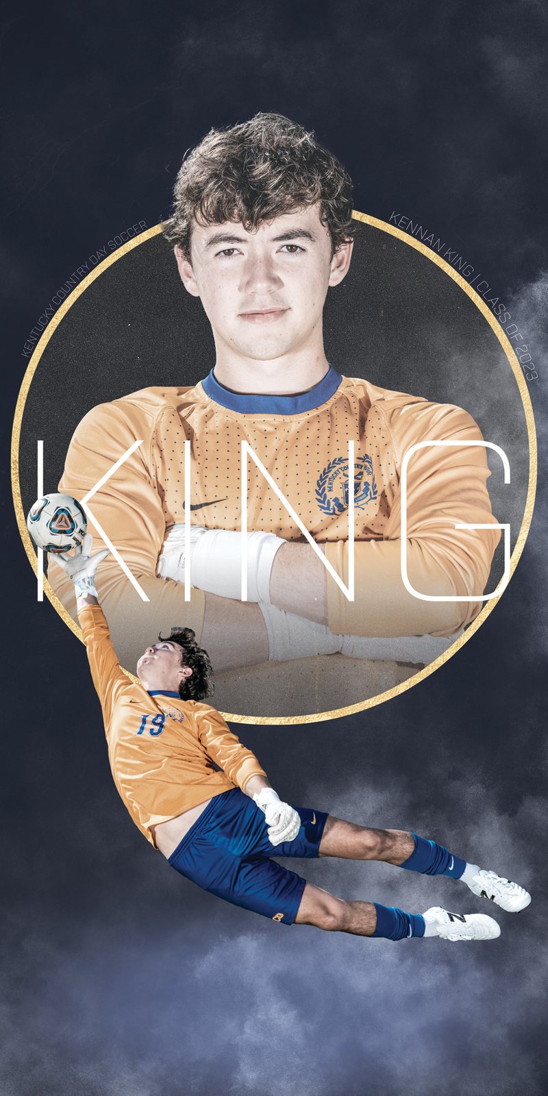 King soccer senior banner