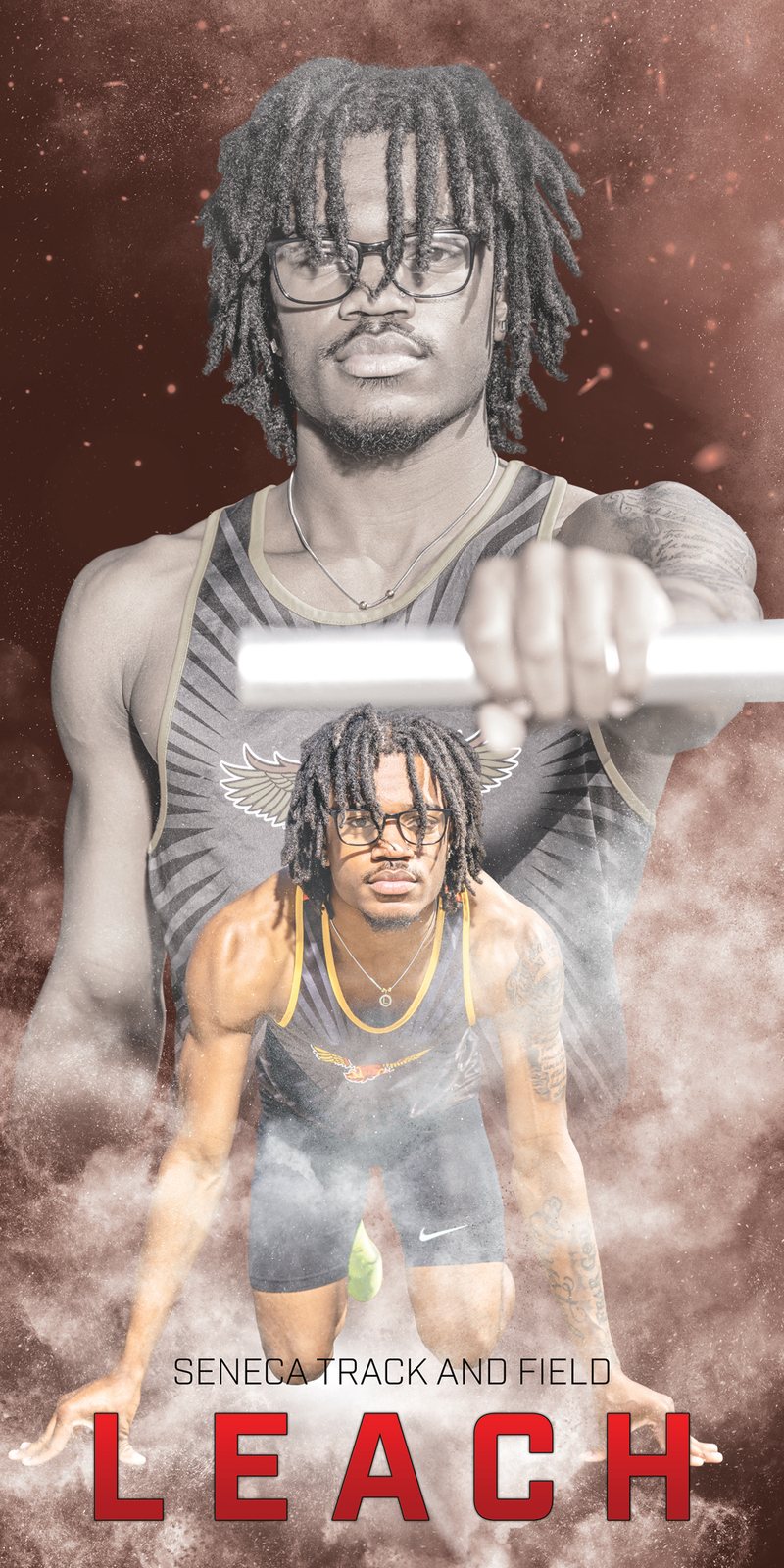 Leach, Seneca track and field senior banner