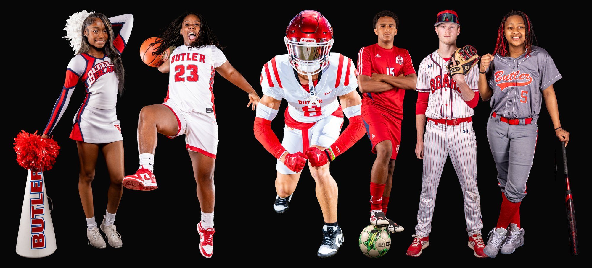 Butler High School athletes from cheer, basketball, football, soccer, baseball, and softball