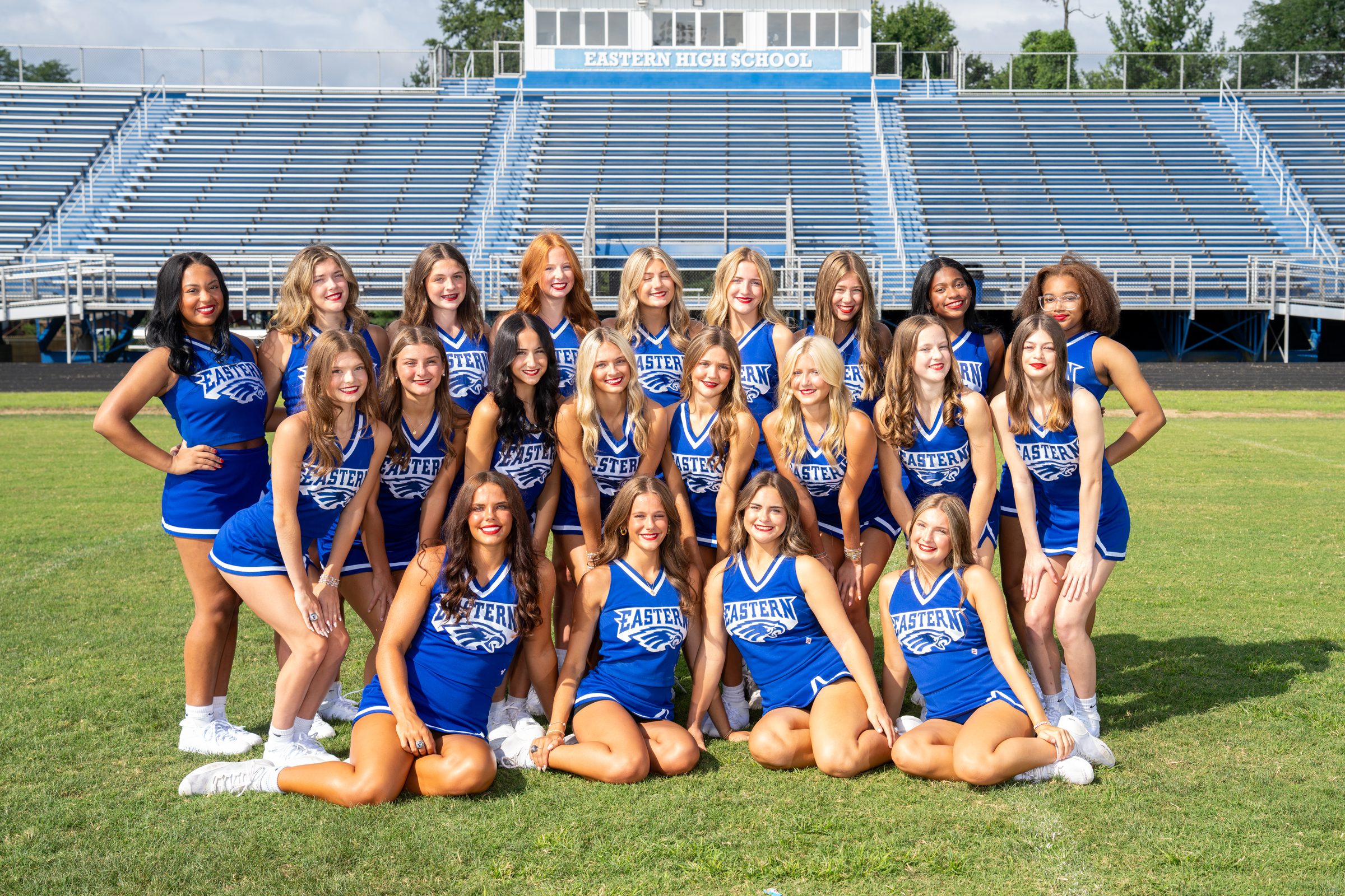 Eastern High School cheer team on the field