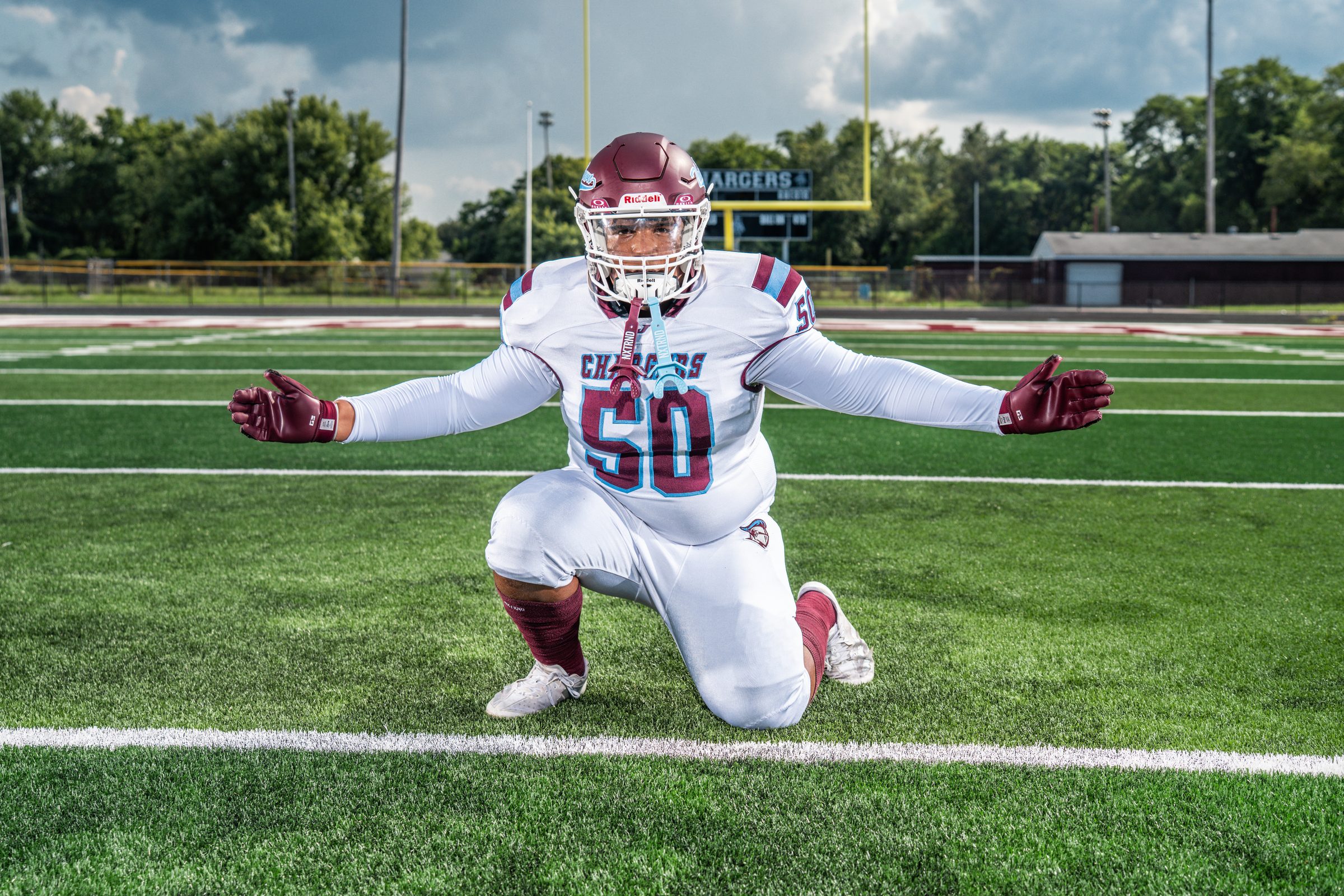 Jeffersontown football athlete on the field